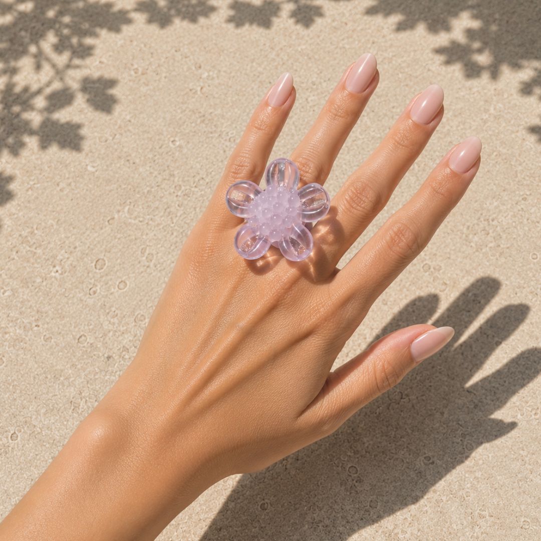 Lavender Petal | Handblown Glass Flower Ring