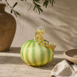 Murano-Style Glass- Meadow Stripe Pumpkin