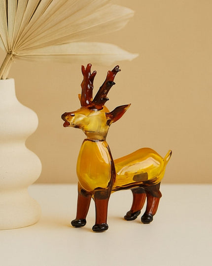 Amber Stag — Handblown Glass Sculpture