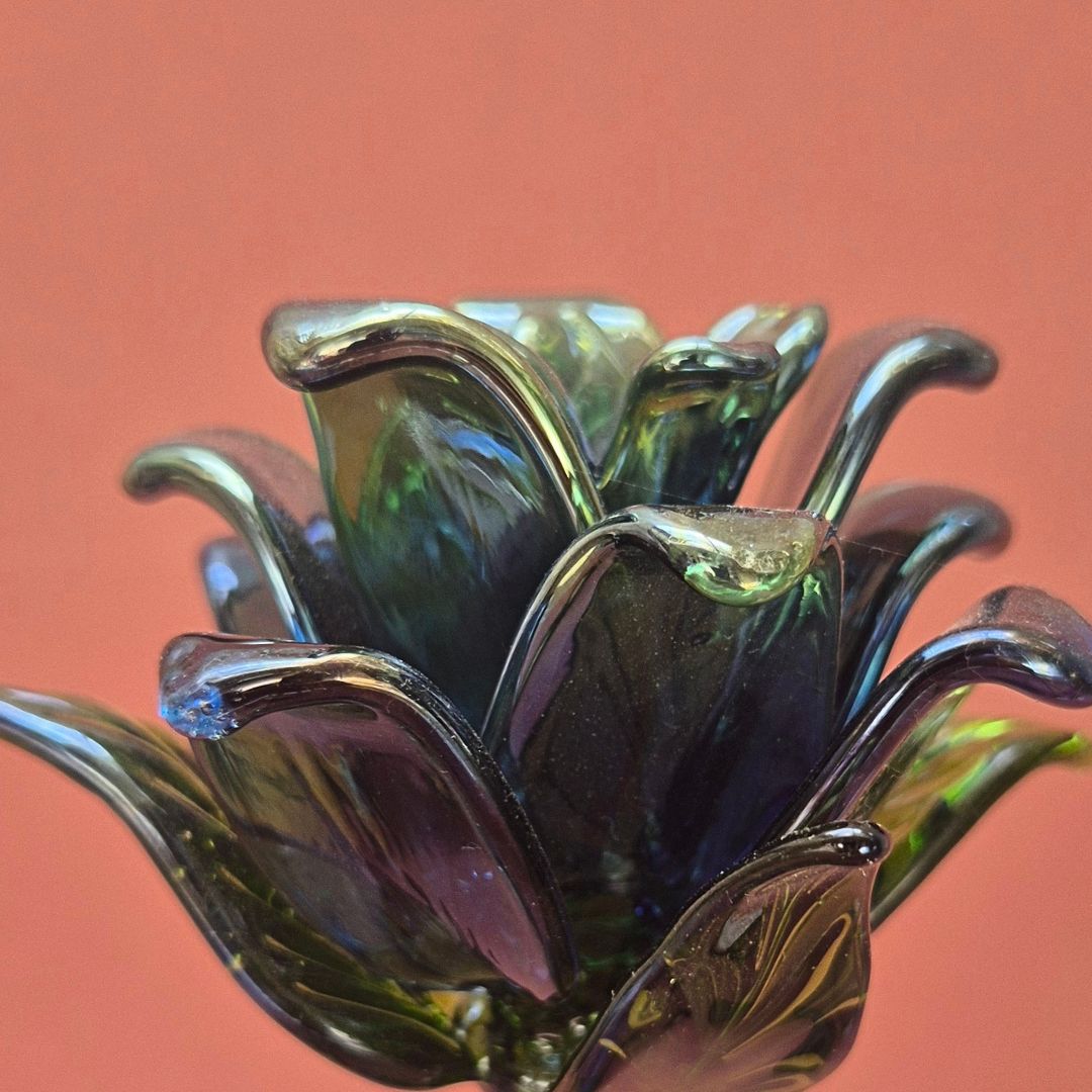 Cobalt Lisianthus- Handblown Glass Flower