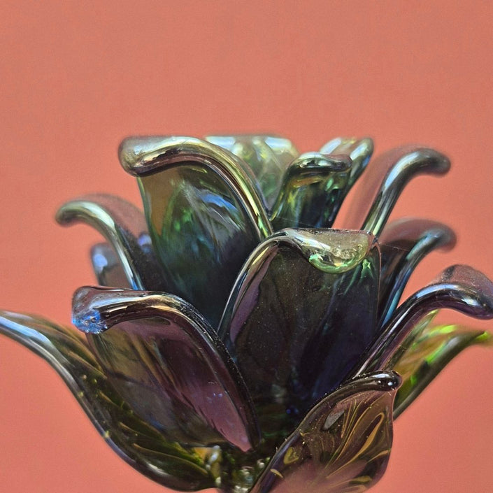 Cobalt Lisianthus- Handblown Glass Flower