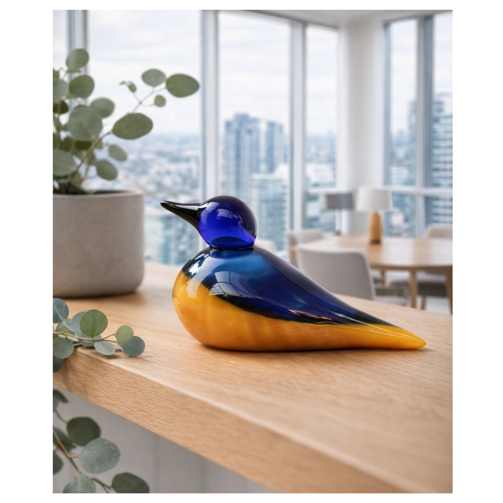 Cobalt Dusk — Handblown Glass Bird
