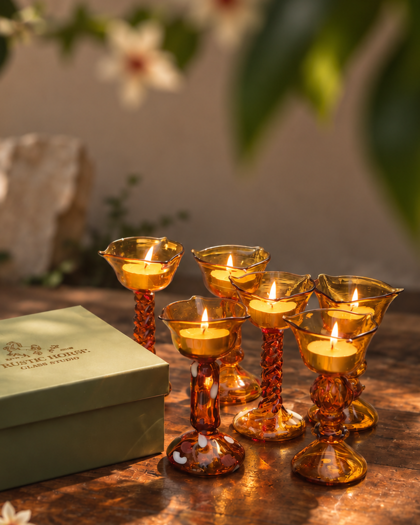 Amber Bloom Diya - The Ritual Light