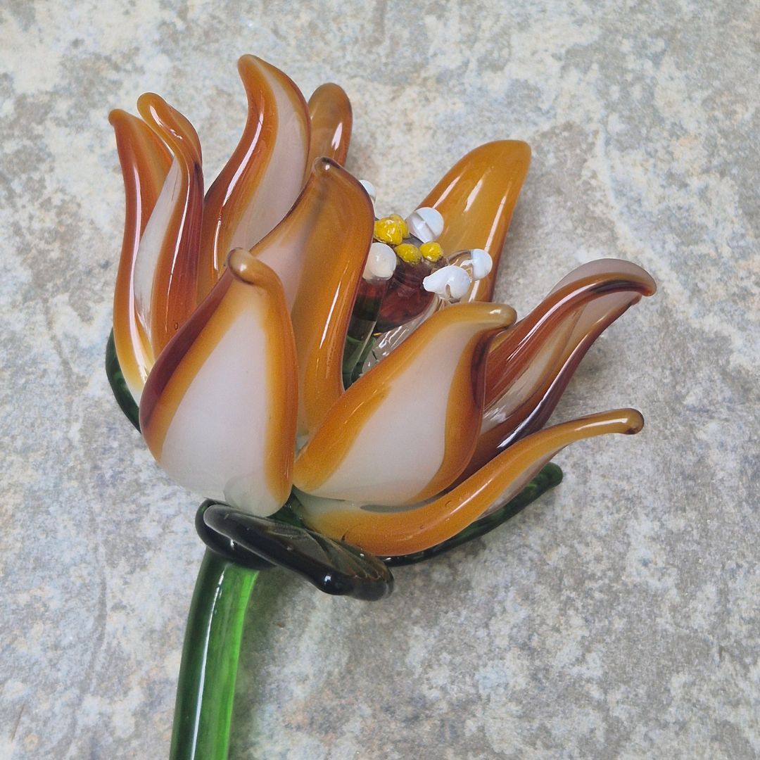 Ember Clematis- Hand-Blown Glass Flower