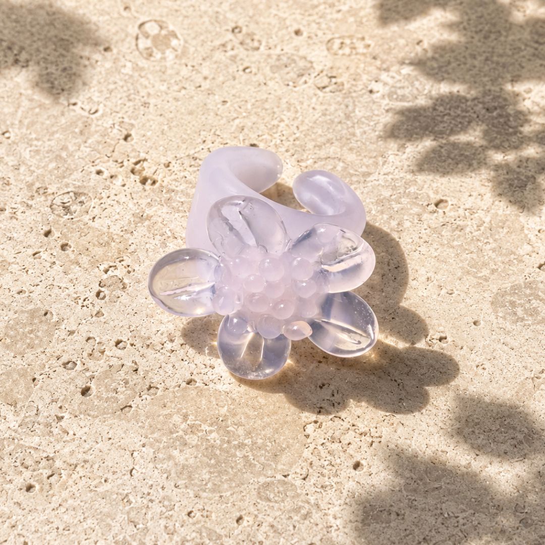 Lavender Petal | Handblown Glass Flower Ring