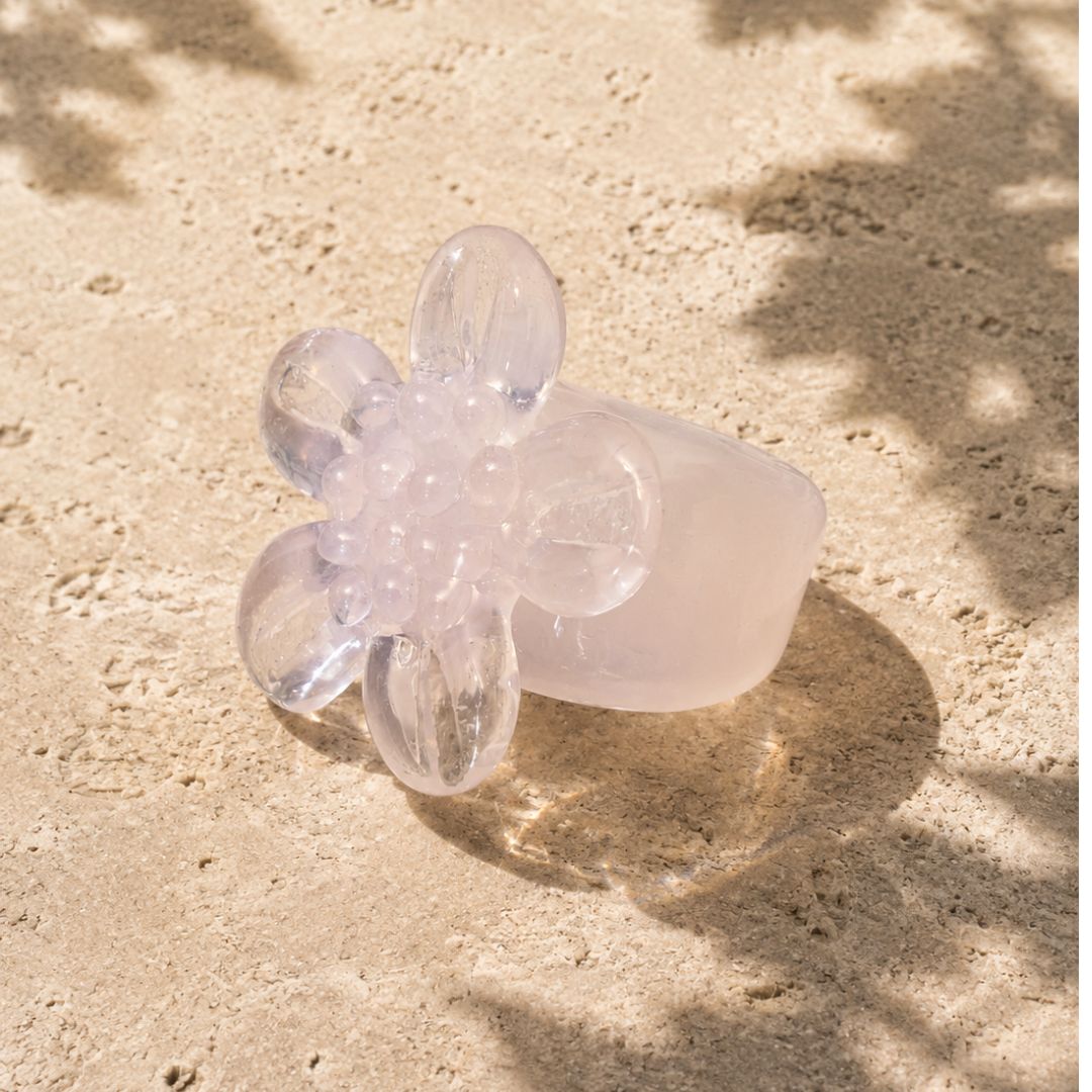 Lavender Petal | Handblown Glass Flower Ring