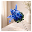 Tinsel Lily Glass Flower  -Azure Blue