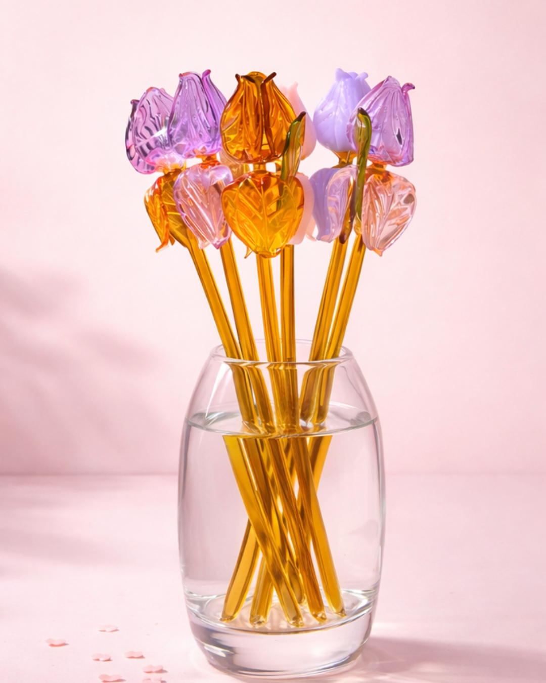 Laveder Whisper- Glass Rose (10”)