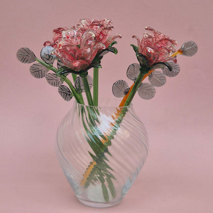 Rosalina Lisianthus- Handblown Glass Flower-Full Bouquet