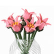 Coral Tinsel Lily Bouquet – Handblown Glass Flowers