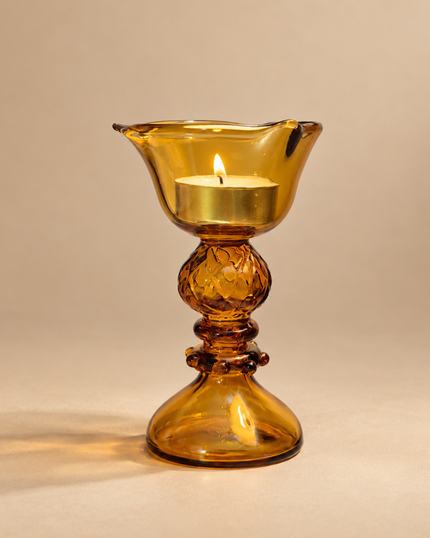 Amber Bloom Diya - The Ritual Light