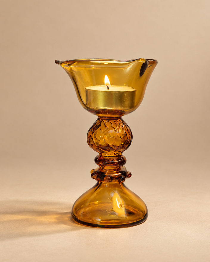 Amber Bloom Diya - The Ritual Light