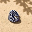 Tidal Lines | Handblown Glass Statement Ring