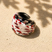 Crimson Drift | Handblown Glass Statement Ring