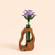 The Holding Form — Sculptural Wood & Glass Flower Holder