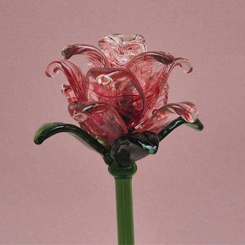 Rosalina Lisianthus- Handblown Glass Flower-Full Bouquet