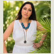 Handblown Blue Glass Bead Statement Necklace | Tidal Echo
