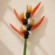 Heliconia Ignis | Handblown Glass Botanical Stem | 14 Inch