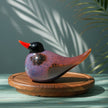 Glass Bird Figurines - Crimson Glow