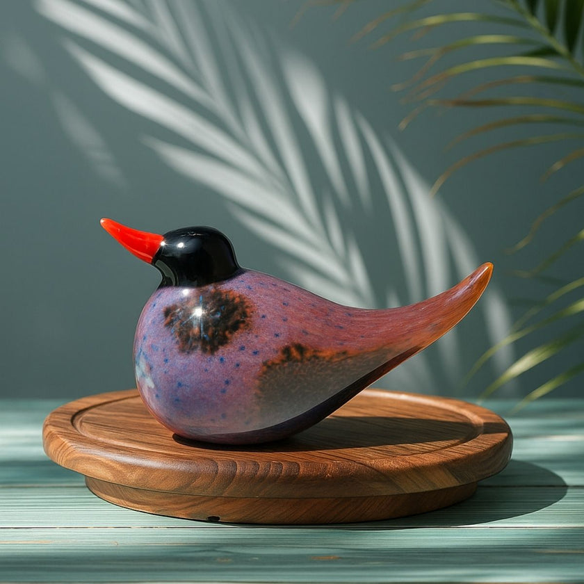 Glass Bird Figurines - Crimson Glow