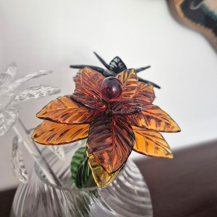 Glass Sunflower Stem- Helianthus Emberveil