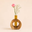 The Holding Form — Sculptural Wood & Glass Flower Holder