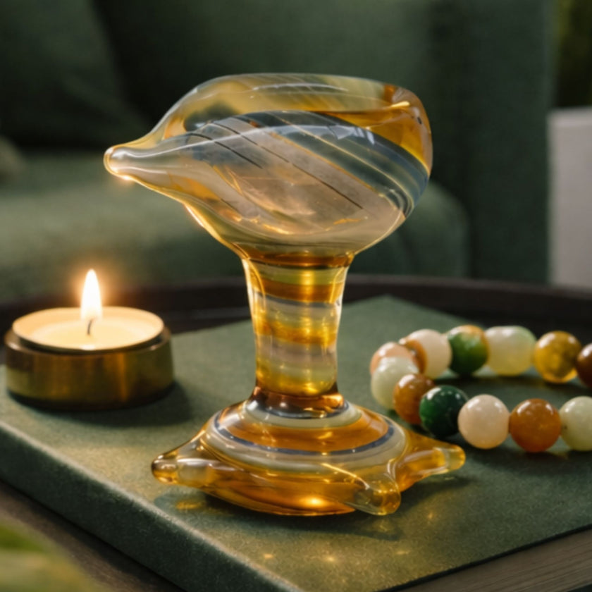 Art Glass Pooja Diya-  Kalyani Jyot