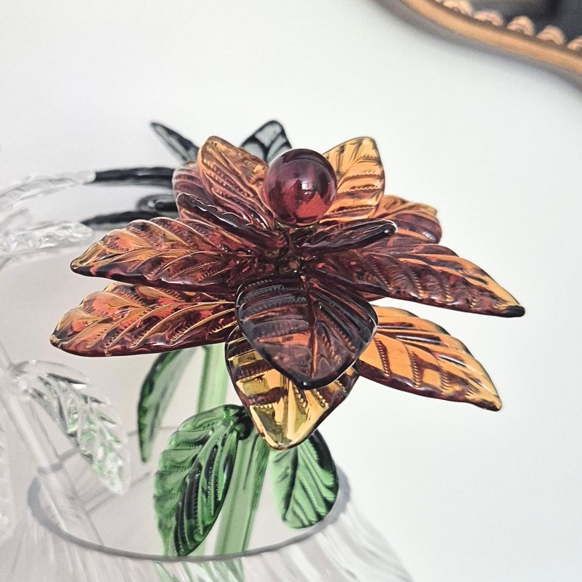 Glass Sunflower Stem- Helianthus Emberveil