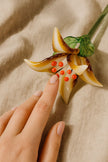 Amber Dawn Lily – Hand-Blown Glass Flower Stem