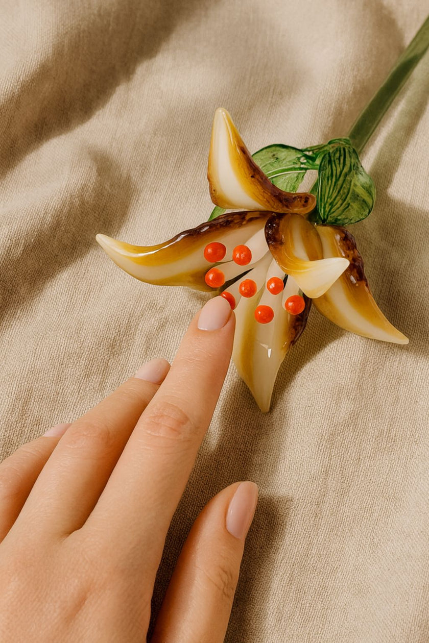 Blooming  Lillies- Glass Flower Bouquet