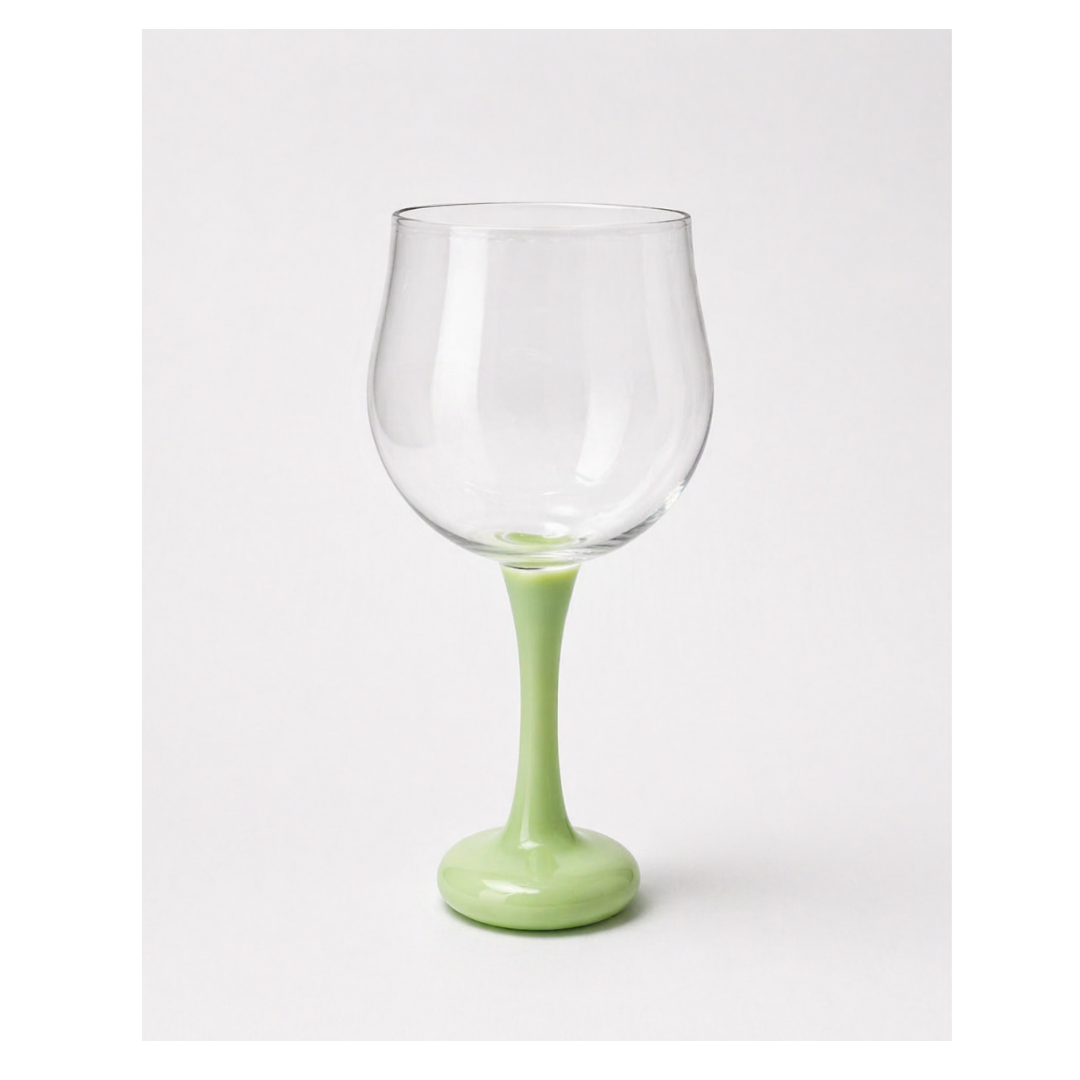 Paris  Green Wine Glass