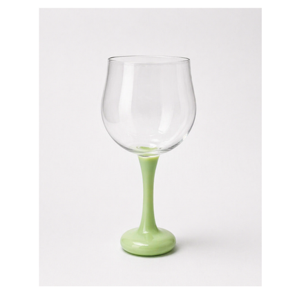 Paris  Green Wine Glass