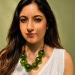 Verdant Halo Necklace | Handblown Glass Wearable Art