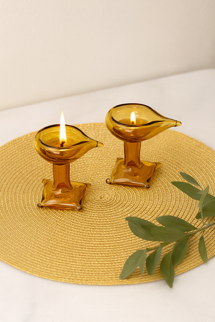 Art Glass Puja Diya-  Divya Ambar Jyot