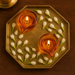 Art Glass Puja Diya-  Ambar Jyot (Set of 2)