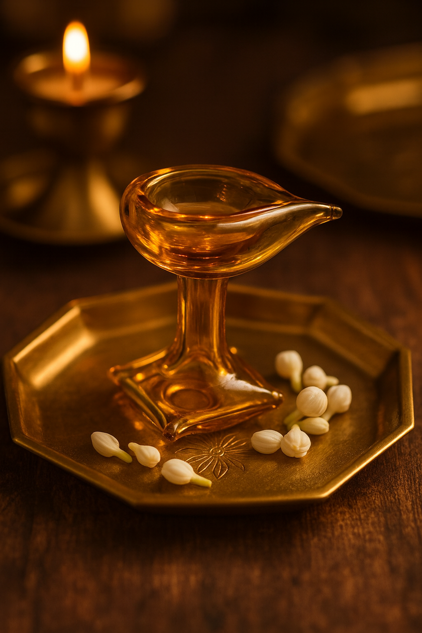 Art Glass Puja Diya-  Divya Ambar Jyot