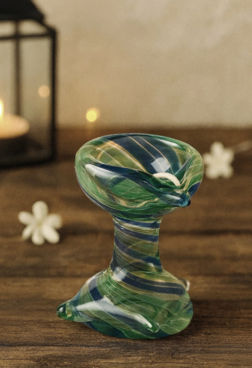 Art Glass Puja Diya-  Artham Deep