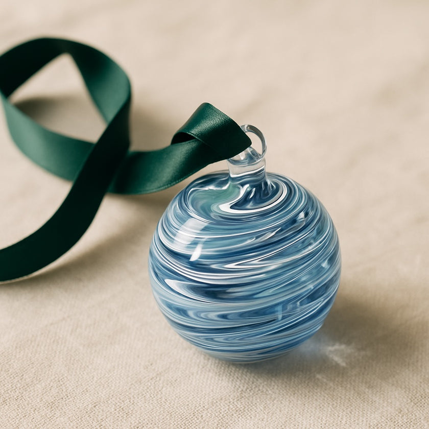 Blue Hues -  Handblown Glass Ornament