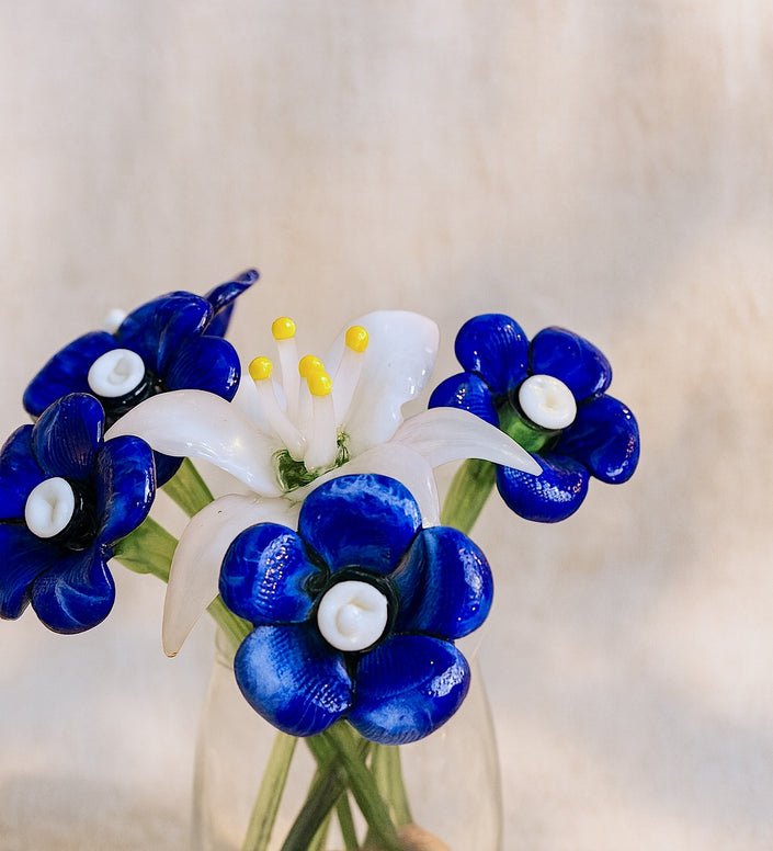 Blue Moon Lily-— Handblown Glass Bouquet
