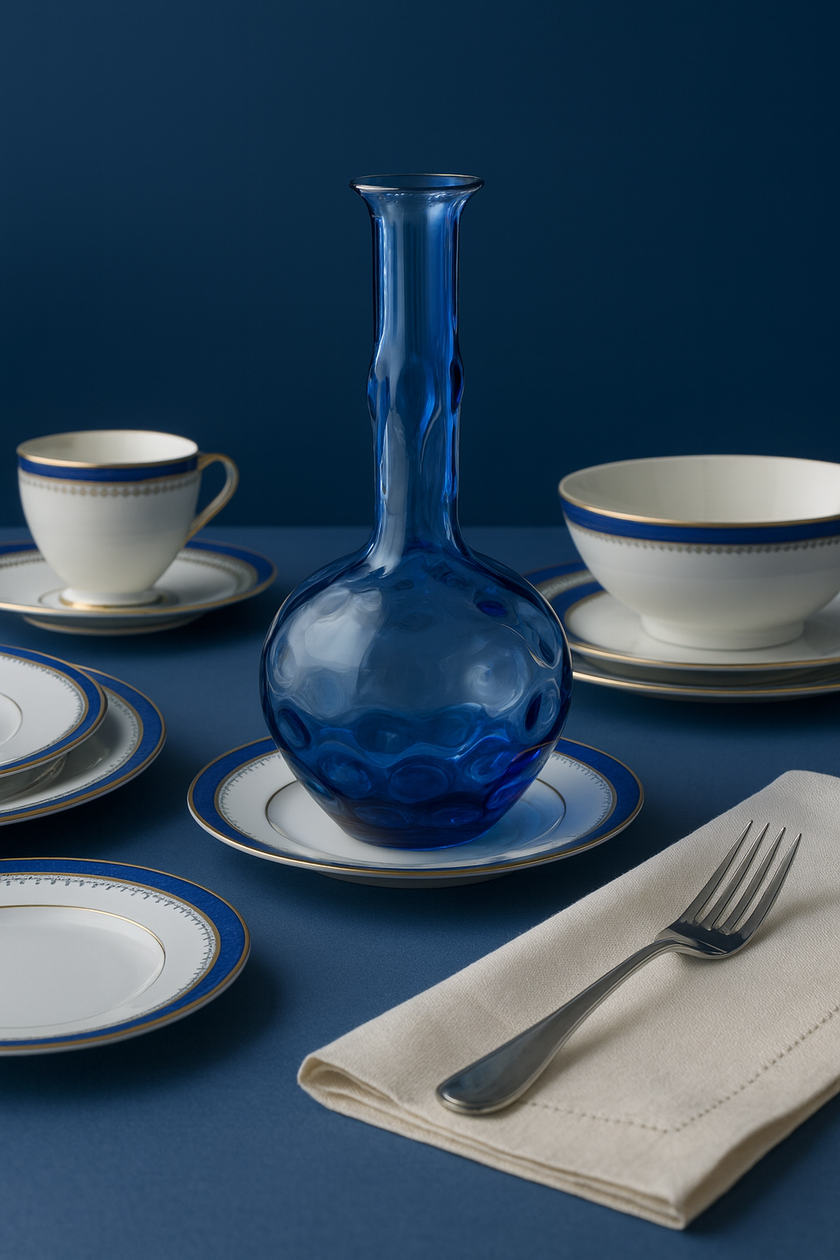 Murano Glass Style Vase- Aqua