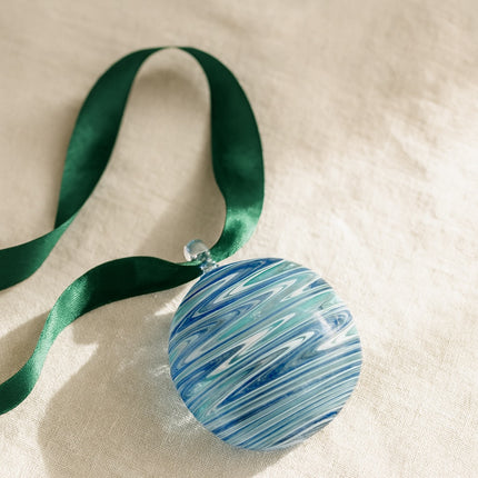 Blue Hues -  Handblown Glass Ornament