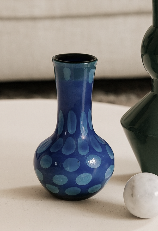 Murano Glass Style Vase- Blue Hues