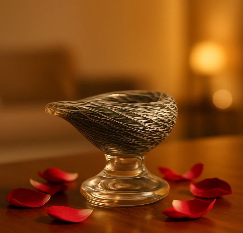 Art Glass Puja Diya-  Brahmam Deep