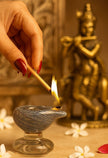 Art Glass Puja Diya-  Brahmam Deep (Set of 2)