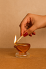 Art Glass Puja Diya-  Ambar Jyot (Set of 2)