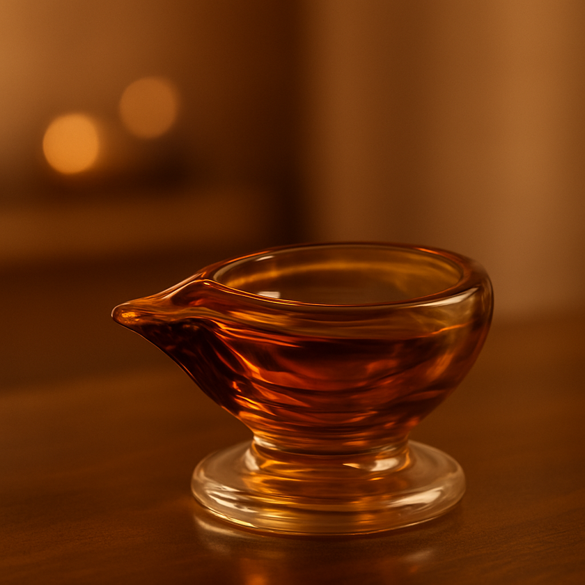 Art Glass Puja Diya-  Ambar Jyot (Set of 2)