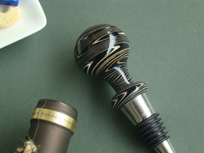 Noir Elegance Handblown Glass Wine Stoppers