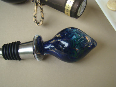 Midnight Bliss Handblown Glass Wine Stoppers