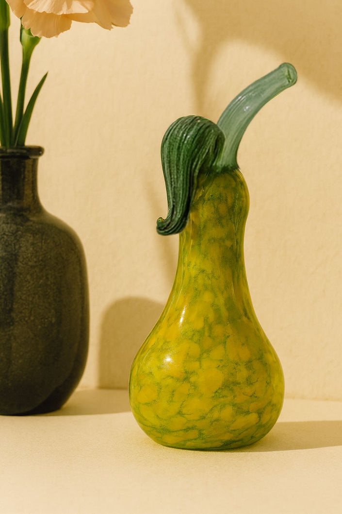 Murano Glass Style Decoration- Color Splash Pear Art Glass