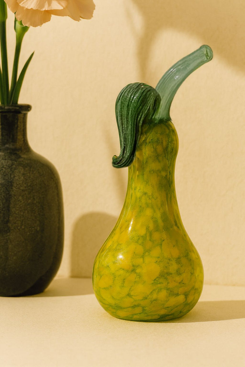 Murano Glass Style Decoration- Color Splash Pear Art Glass